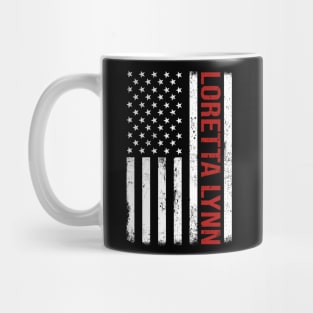 Graphic Loretta Proud Name US American Flag Birthday Gift Mug